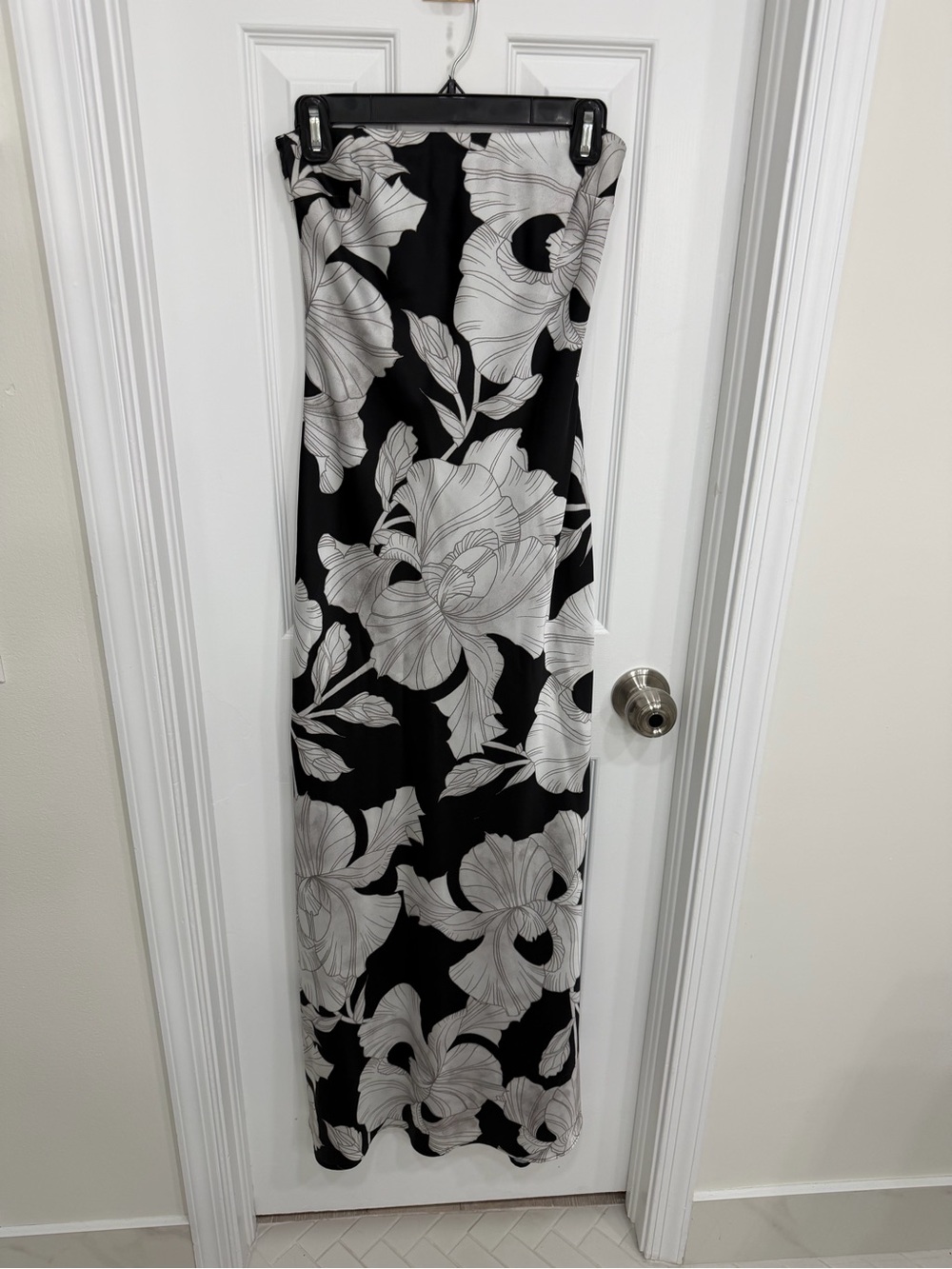 Gianni Bini Black and White Floral Curtain Panel
